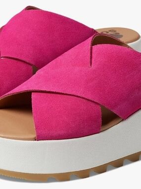 Brandnew Sorel Women's Crisscross Suede Platform Sandal - Fuchsia